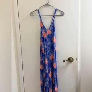 Ava Sky Blue and Salmon One Piece Jumpsuit